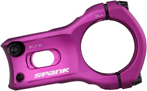 Spank SPLIT 35 Stem - 40mm, 35mm Clamp, 0 Degree, 1-1/8", Purple - Image 2