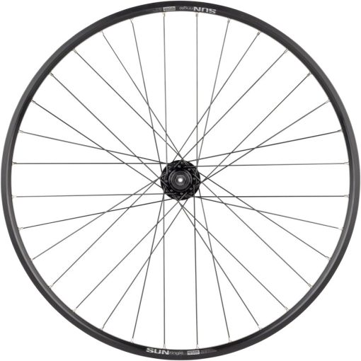 Quality Wheels Value Double Wall Series Disc Front Wheel - 27.5", QR x 100mm, 6-Bolt/Rim, Black - Image 4