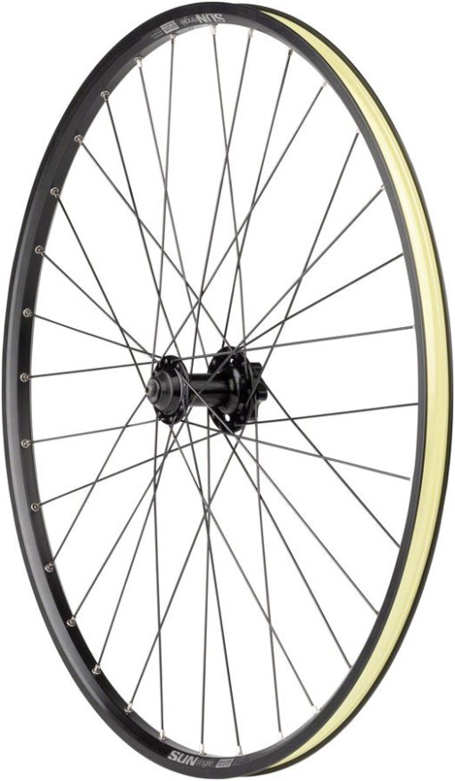 Quality Wheels Value Double Wall Series Disc Front Wheel - 27.5", QR x 100mm, 6-Bolt/Rim, Black - Image 2