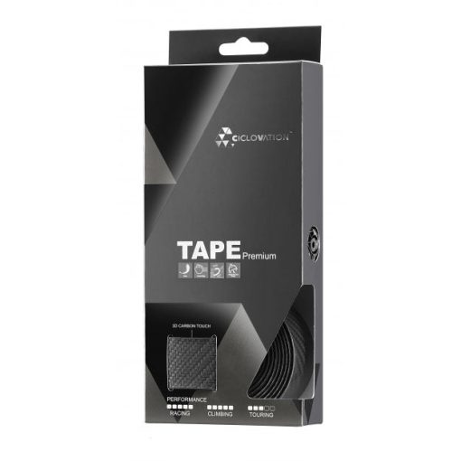 Ciclovation Leather Touch Handlebar Tape, Diamond Black w/Blk Plug - Image 2