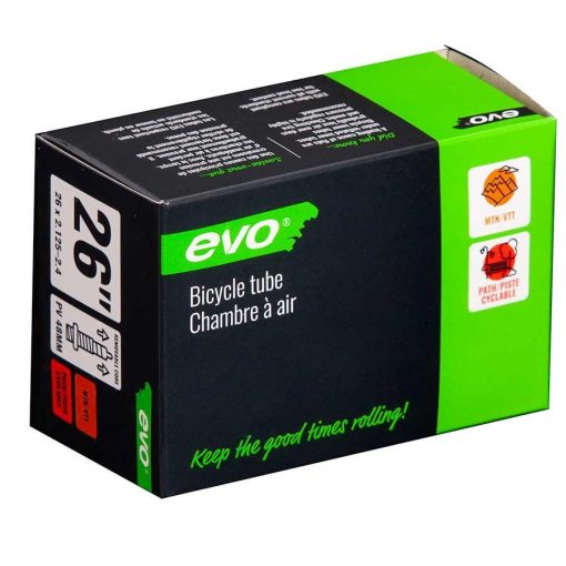 EVO, Presta, Tube, Length: 48mm, 26'', 2.125-2.40 Bicycle Tube