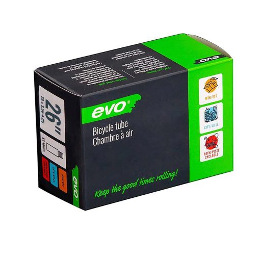 EVO, SV, Tube, Schrader, Length: 40mm, 26'', 3.50-4.50 Bicycle Tube