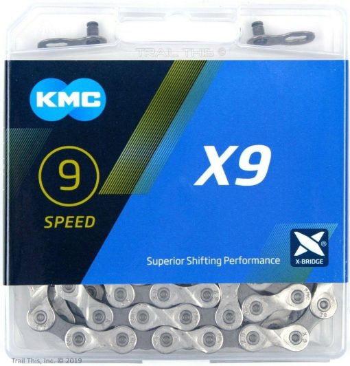 KMC X9 Chain - 9-Speed, 116 Links, Silver/Gray - Image 2