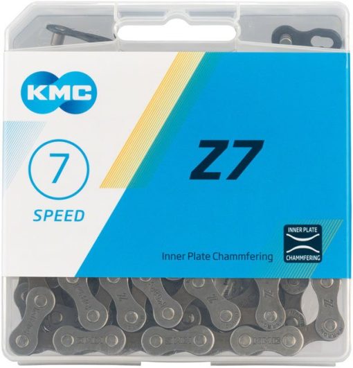 KMC Z7 Chain - 7-Speed, 116 Links, Gray/Brown - Image 2