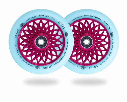 Root Industries 110mm x 24mm Lotus Scooter Wheels - Pink/Isotope - Image 2